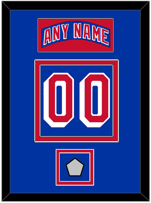 New York Nameplate & Number (Back) With 1994 Stanley Cup Finals Patch - Road Blue (1990-2004) - Signature Tier 2