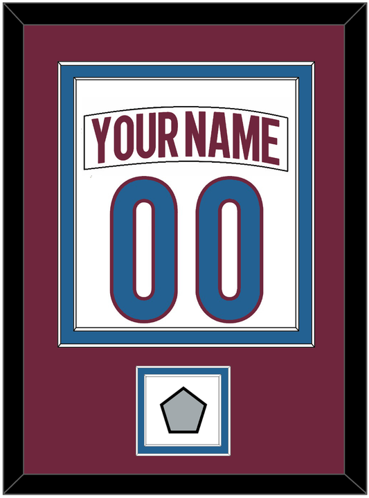 Colorado Nameplate & Number (Back) Combined, With Stanley Cup Champions Patch - Road White - Signature Tier 3