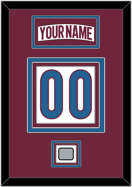 Colorado Nameplate & Number (Back) With Stanley Cup Champions Patch - Road White - Premier Tier 3