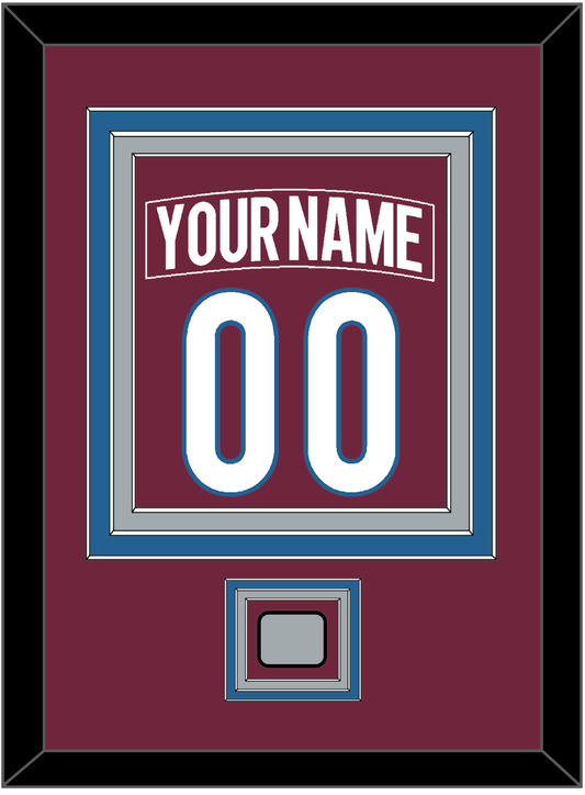 Colorado Nameplate & Number (Back) Combined, With Stanley Cup Champions Patch - Home Burgundy - Premier Tier 3