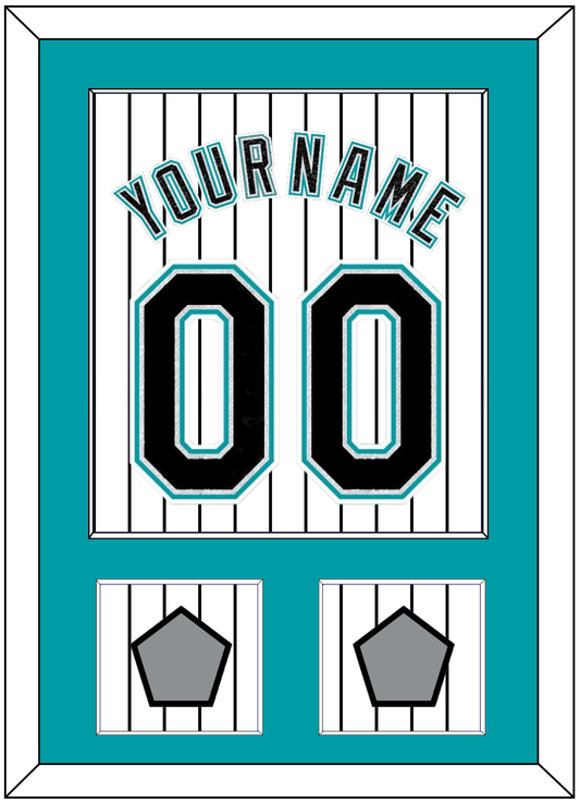 Florida Name & Number With 2 World Series Patches - Home White Pinstripes (2003-2011) - Essential Tier 1