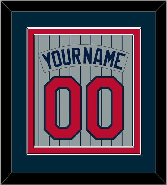 Minnesota Nameplate & Number - Road Gray Pinstripes (1987-2009) - Signature Tier 2