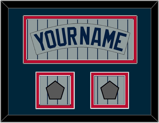 Minnesota Nameplate & 2 World Series Patches - Road Gray Pinstripes (1987-2009) - Signature Tier 3