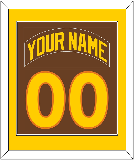 San Diego Nameplate & Number Combined - Road Brown (1980-1984) - Essential Tier 2