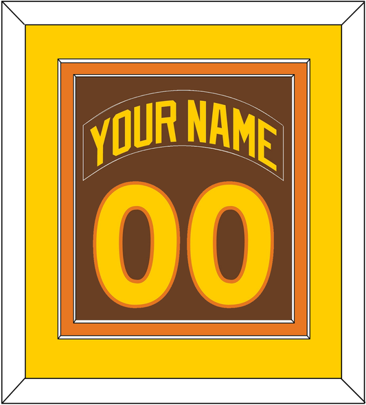 San Diego Nameplate & Number Combined - Road Brown (1980-1984) - Signature Tier 2