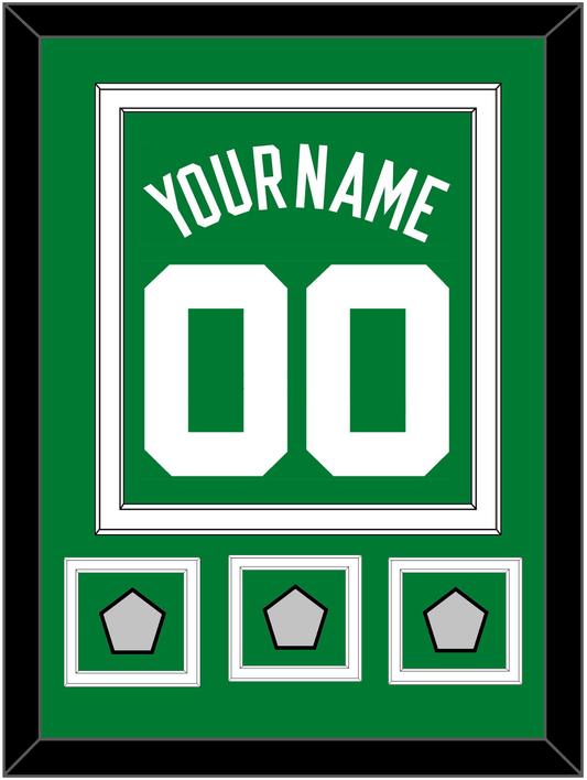 Boston Name & Number With 3 Trophy Patches - Road Green (1972-2018) - Signature Tier 2