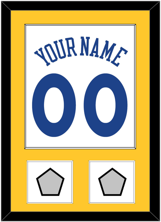 Golden State Name & Number With 2 Finals Patches - Home White (2010-2019) - Essential Tier 2