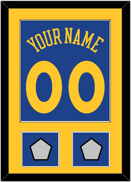 Golden State Name & Number With 2 Finals Patches - Road Blue (2010-2019) - Essential Tier 2