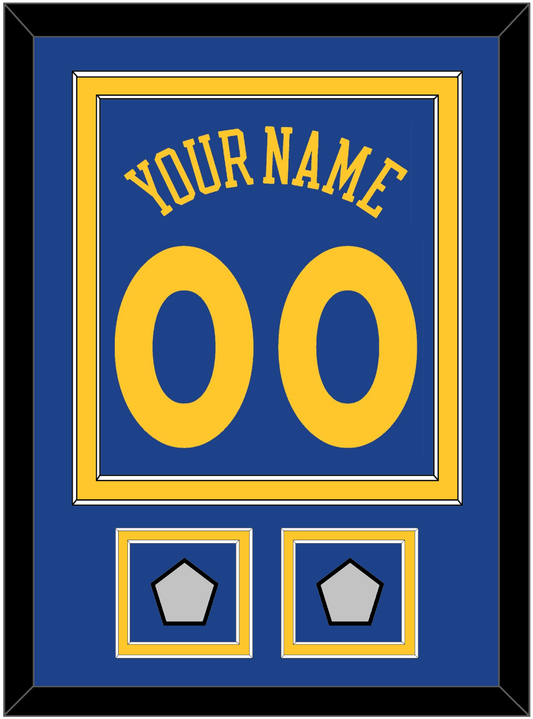 Golden State Name & Number With 2 Finals Patches - Road Blue (2010-2019) - Signature Tier 2