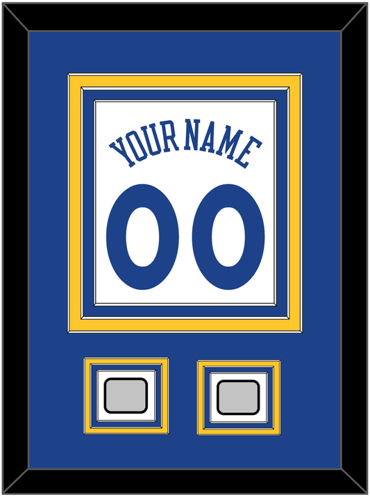 Golden State Name & Number With 2 Champions Patches - Home White (2010-2019) - Premier Tier 2