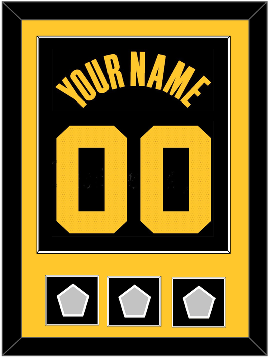 Golden State Name & Number With 3 Champions Patches - Black City (2021-2022) - Essential Tier 3