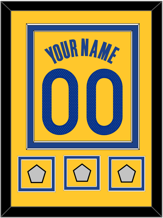 Golden State Name & Number With 3 Finals Patches - Yellow Statement (2019-2022) - Signature Tier 2