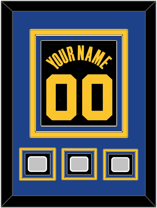 Golden State Name & Number With 3 Champions Patches - Black City (2021-2022) - Premier Tier 3