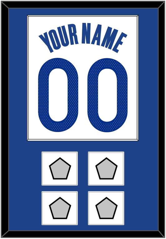 Golden State Name & Number With 4 Champions Patches - White Association - Essential Tier 1