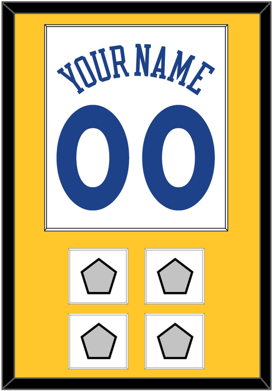 Golden State Name & Number With 4 Finals Patches - Home White (2010-2019) - Essential Tier 2