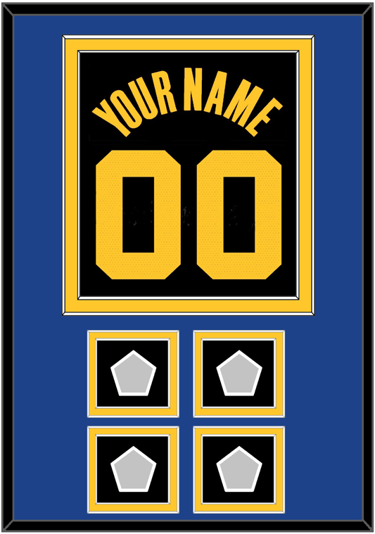 Golden State Name & Number With 4 Champions Patches - Black City (2021-2022) - Signature Tier 3