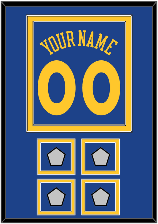 Golden State Name & Number With 4 Finals Patches - Road Blue (2010-2019) - Signature Tier 2