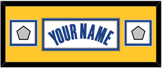 Golden State Name & 2 Finals Patches - White Association - Signature Tier 6