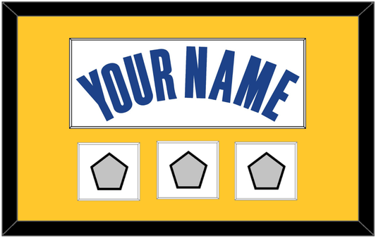 Golden State Name & 3 Finals Patches - White Association - Essential Tier 2