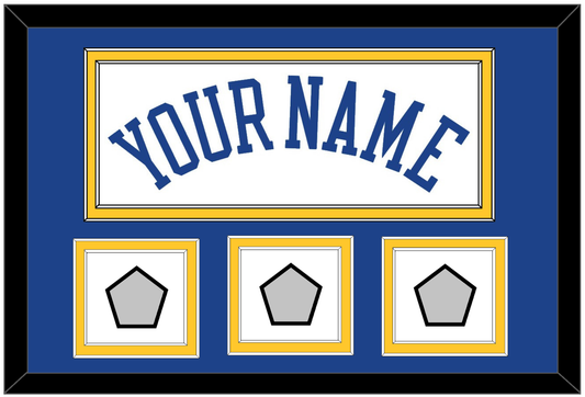 Golden State Name & 3 Champions Patches - Home White (2010-2019) - Signature Tier 2