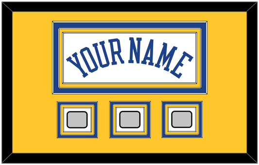 Golden State Name & 3 Finals Patches - Home White (2010-2019) - Premier Tier 3
