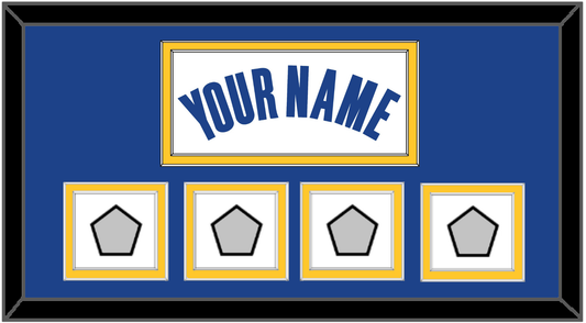 Golden State Name & 4 Finals Patches - White Association - Signature Tier 2