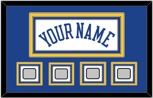 Golden State Name & 4 Champions Patches - Home White (2010-2019) - Premier Tier 2