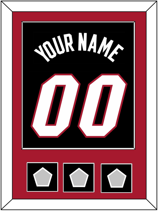 Miami Name & Number With 3 Finals Patches - Road Black (1999-2008) - Essential Tier 2