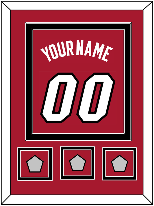 Miami Name & Number With 3 Finals Patches - Alternate Red (2001-2008) - Signature Tier 3