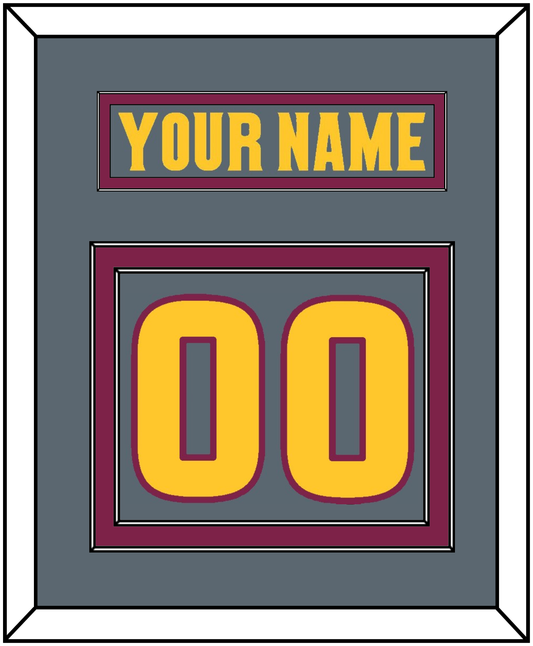 Arizona State Hockey Nameplate & Number (Back) - Alternate Dark Gray (2019-2024) - Signature Tier 2