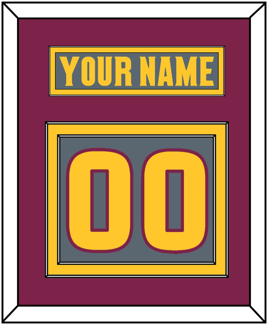 Arizona State Hockey Nameplate & Number (Back) - Alternate Dark Gray (2019-2024) - Signature Tier 3