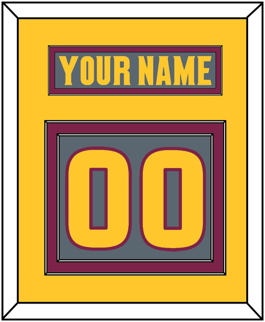 Arizona State Hockey Nameplate & Number (Back) - Alternate Dark Gray (2019-2024) - Signature Tier 4