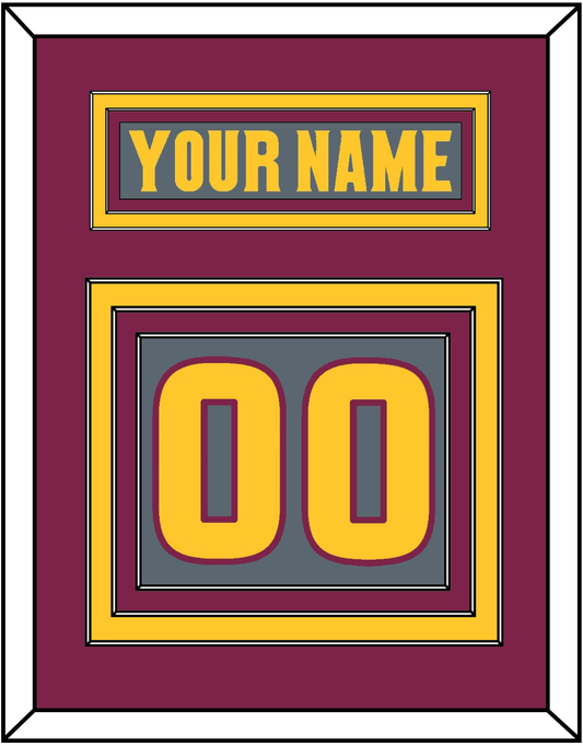 Arizona State Hockey Nameplate & Number (Back) - Alternate Dark Gray (2019-2024) - Premier Tier 3
