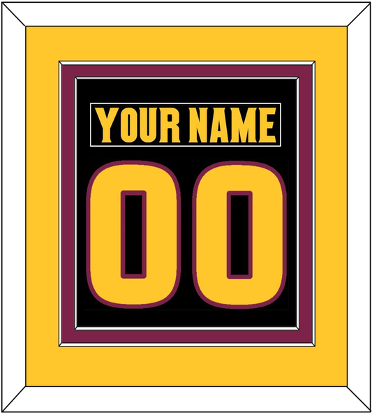 Arizona State Hockey Nameplate & Number (Back) Combined - Alternate Black (2018-2024) - Signature Tier 4