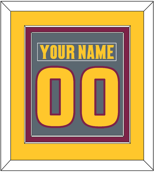 Arizona State Hockey Nameplate & Number (Back) Combined - Alternate Dark Gray (2019-2024) - Signature Tier 4