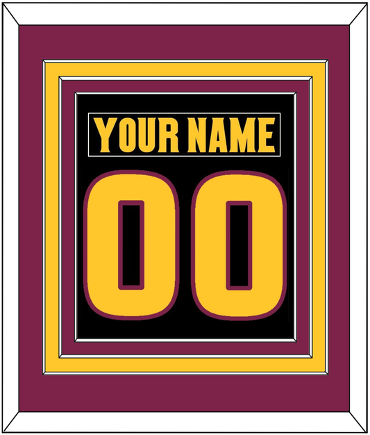 Arizona State Hockey Nameplate & Number (Back) Combined - Alternate Black (2018-2024) - Premier Tier 3