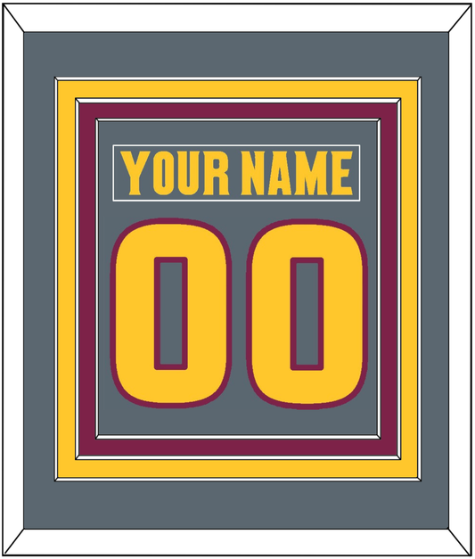 Arizona State Hockey Nameplate & Number (Back) Combined - Alternate Dark Gray (2019-2024) - Premier Tier 2