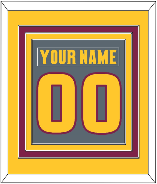 Arizona State Hockey Nameplate & Number (Back) Combined - Alternate Dark Gray (2019-2024) - Premier Tier 4