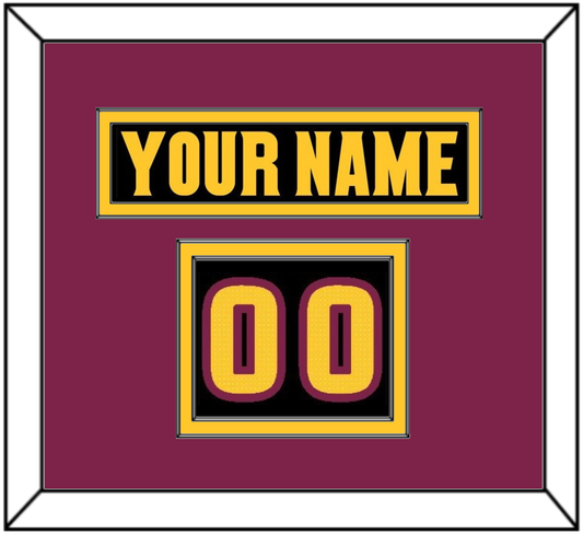 Arizona State Hockey Nameplate & Number (Shoulder) - Alternate Black (2018-2024) - Signature Tier 3
