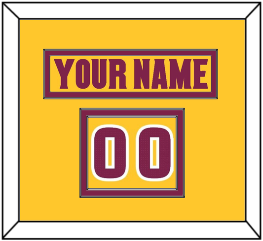 Arizona State Hockey Nameplate & Number (Shoulder) - Heritage Gold (2019-2024) - Signature Tier 2