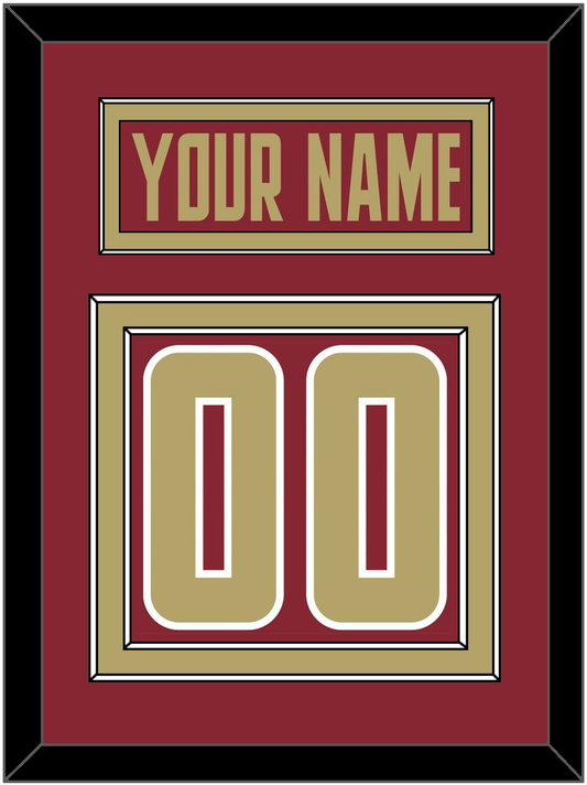 Boston College Hockey Nameplate & Number (Back) - Road Maroon (2011-2015) - Signature Tier 2