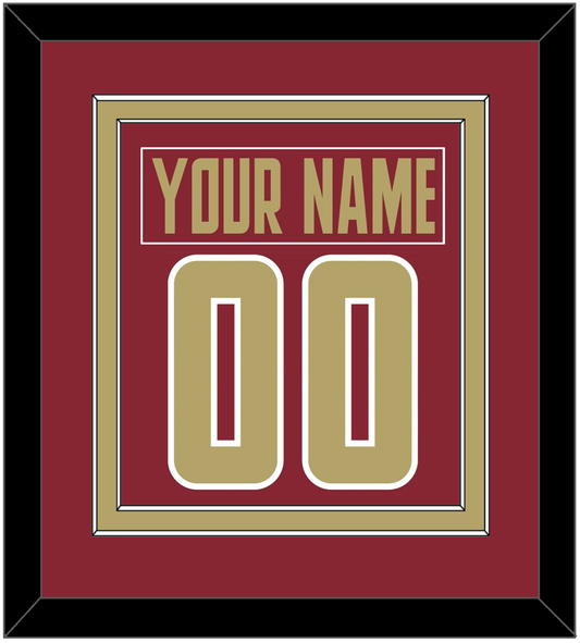 Boston College Nameplate & Number (Back) Combined - Road Maroon (2011-2015) - Signature Tier 2