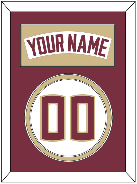 Florida State Baseball Nameplate & Number (Back) - Home White - Signature Tier 3
