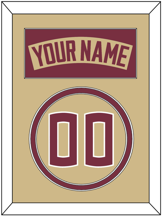 Florida State Baseball Nameplate & Number (Back) - Alternate Gold - Signature Tier 2