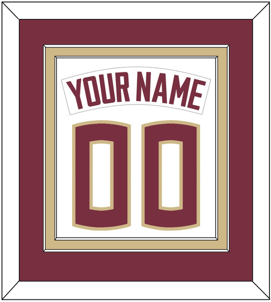 Florida State Baseball Nameplate & Number (Back) Combined - Home White - Signature Tier 3