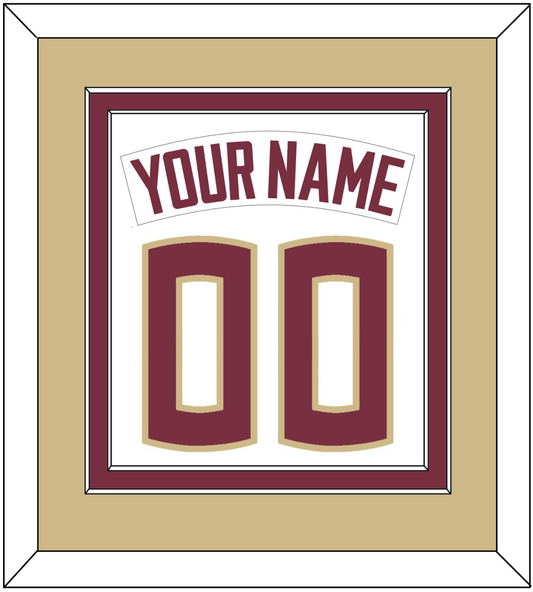 Florida State Baseball Nameplate & Number (Back) Combined - Home White - Signature Tier 4