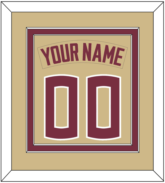 Florida State Baseball Nameplate & Number (Back) Combined - Alternate Gold - Signature Tier 2