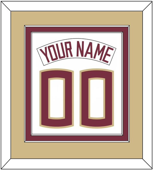 Florida State Baseball Nameplate & Number (Back) Combined - Home White (2016-2018) - Signature Tier 4