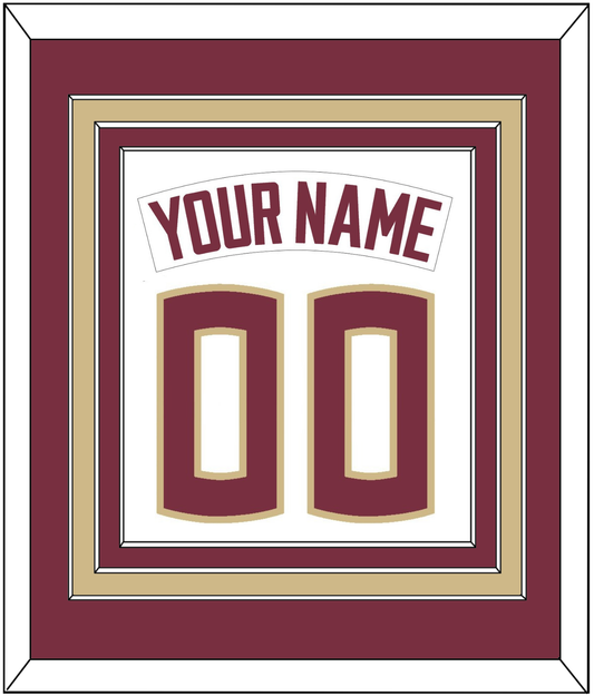 Florida State Baseball Nameplate & Number (Back) Combined - Home White - Premier Tier 2