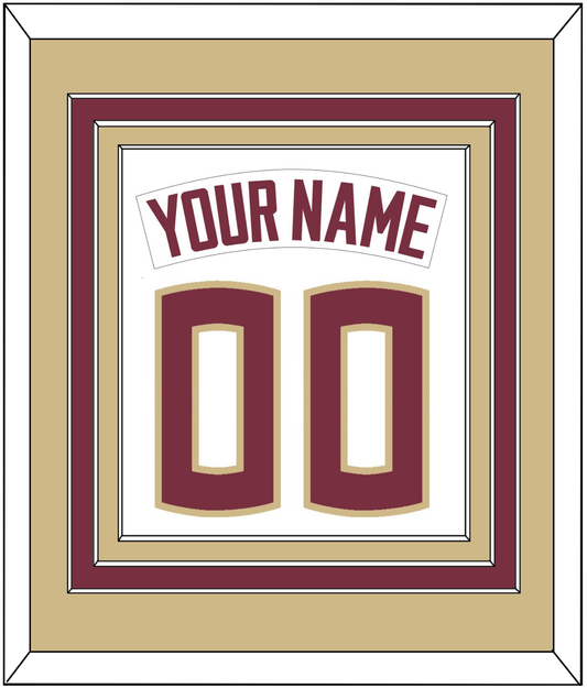 Florida State Baseball Nameplate & Number (Back) Combined - Home White - Premier Tier 3